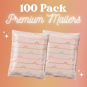 Pink Sunshines Poly Mailers 10x13 Inch 100 Pack Shipping Supplies Hippie